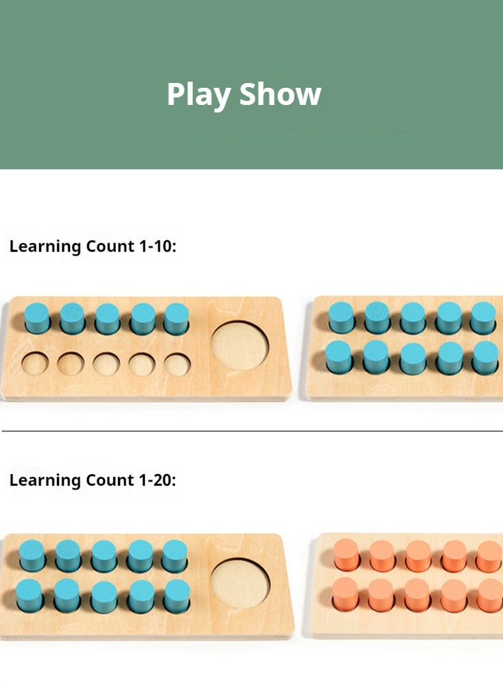 Arabest Wooden Ten-Grid Array Educational Math Toy for Children to Learn Addition and Subtraction - Image 4